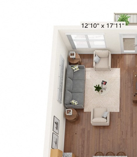 One Bedroom - C Floor Plan One Bedroom - C Floor Plan at Bren Road Station 55+ Apartments, Minnesota, 55343